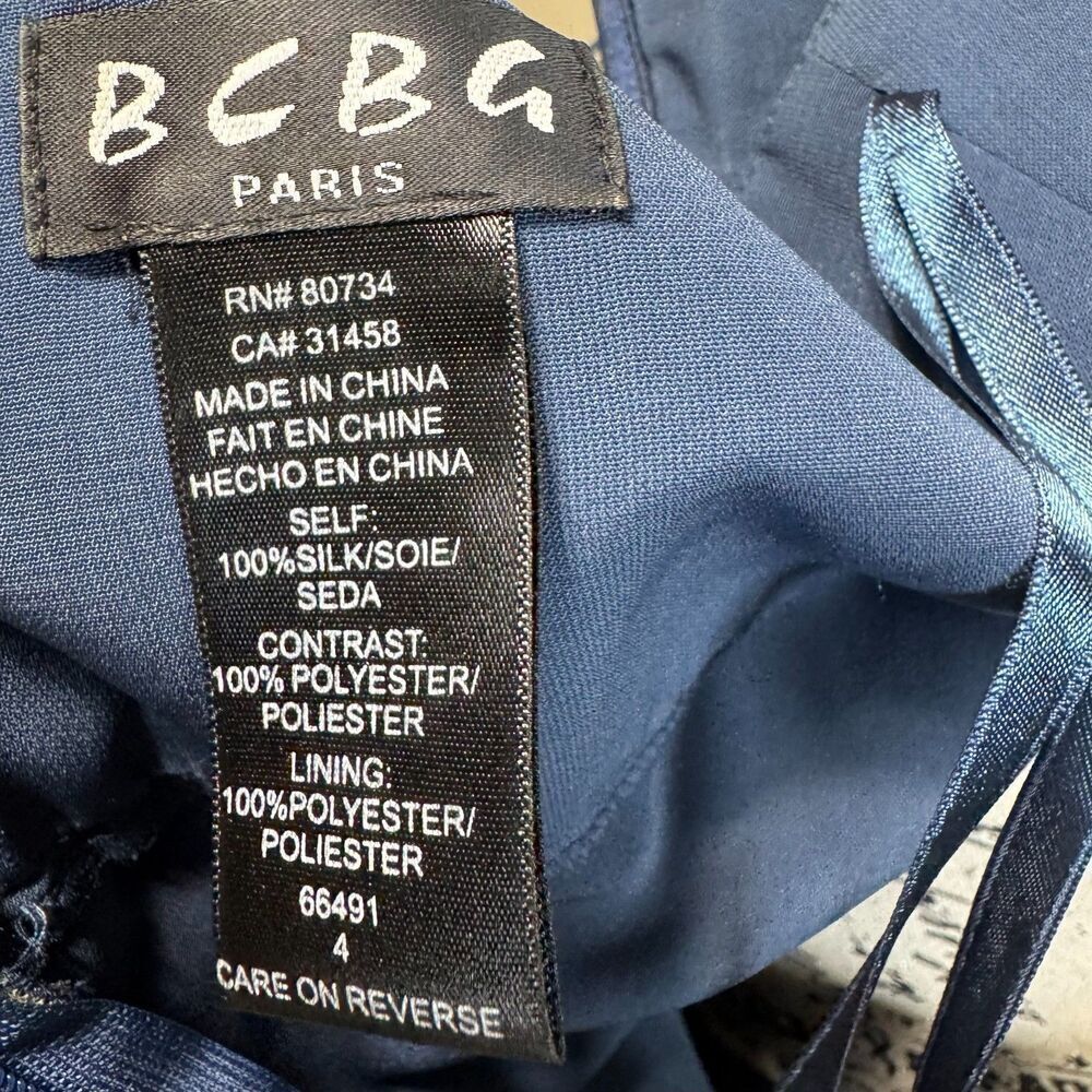 BCBG Y2k Silk Floral Babydoll Halter Maxi Dress Size 4 Bow Whimsy Fairy Bow - Picture 10 of 11